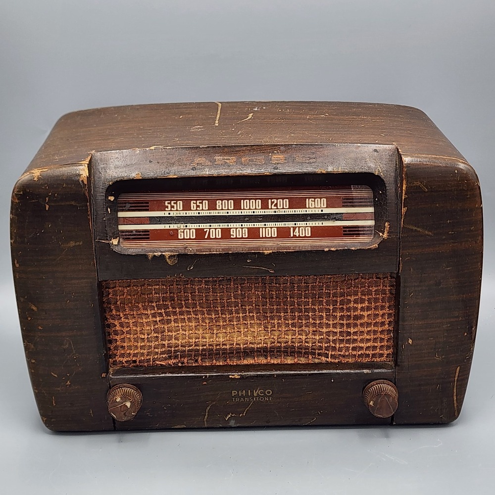 Vintage 1942 Philco Transitone 42-PT94 Wood Tube Radio Tube Chassis For Restore